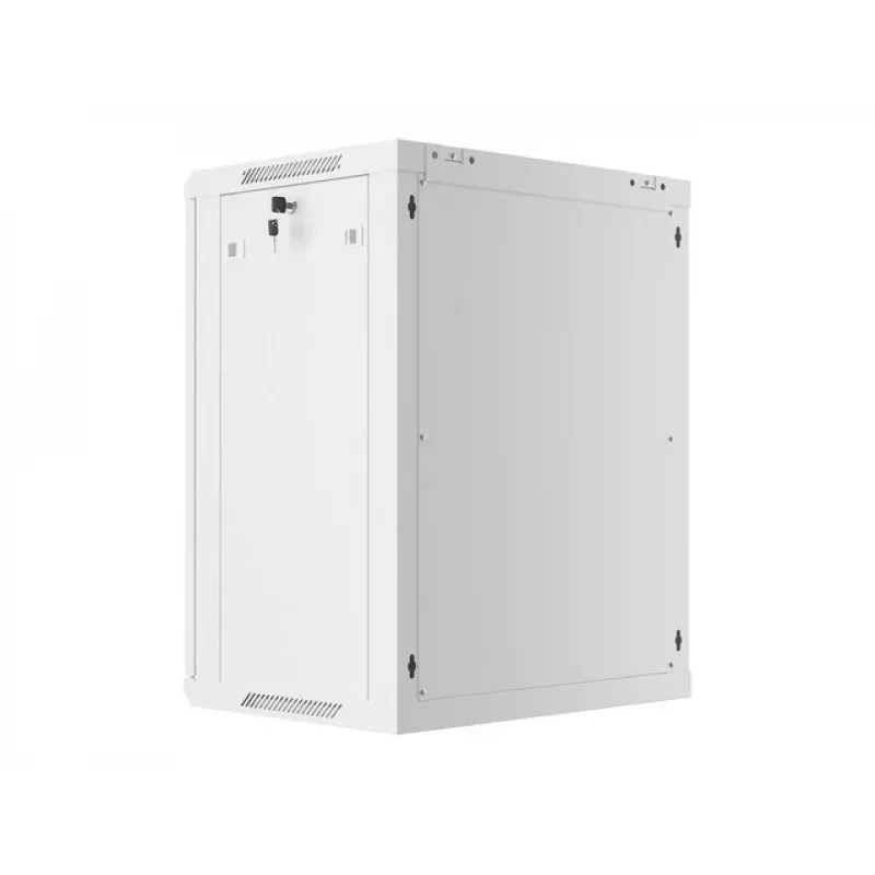 Lanberg WF01-6415-10S 15U 19 inch Wall-Mount Rack Cabinet, 600x450mm, Grey, Tempered Glass Door, IP20, 60kg Load