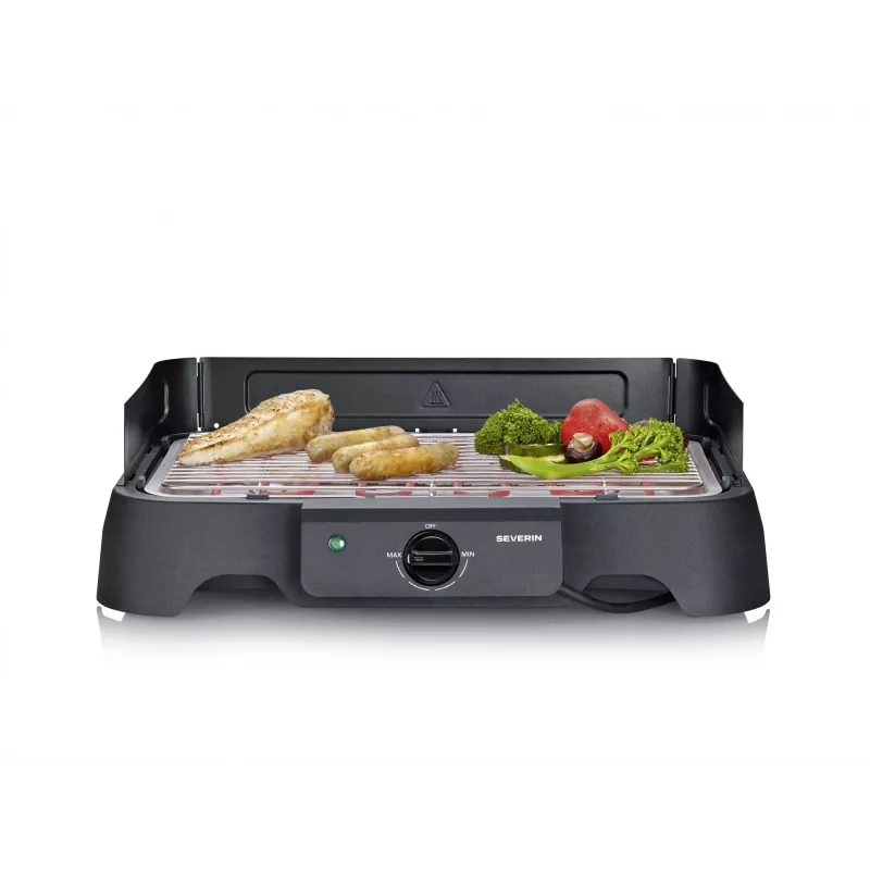 SEVERIN tabletop electric grill PG 8593, 2000 W, rectangular grate, black