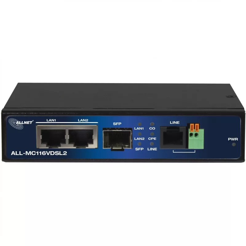 Modem ALLNET ALL-MC116VDSL2 160 Mbit/s 2x RJ45 SFP Black