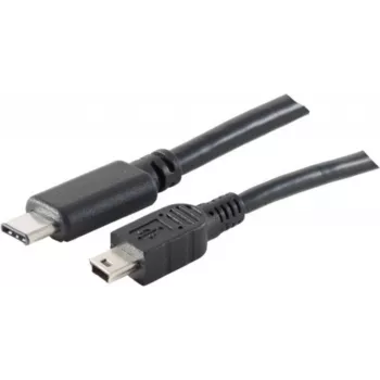 USB cable S/CONN 77144-1.0 USB 2.0 1 m USB C Mini-USB B Black