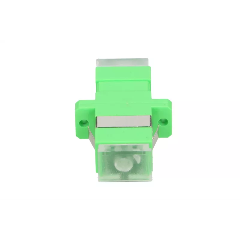 Fiber optic adapter Extralink SC/APC Singlemode Simplex with transparent dust caps, green