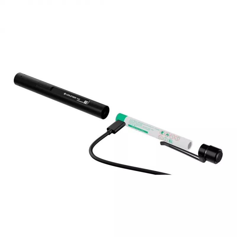 Flashlight Ledlenser P2R Black — rechargeable compact pen light