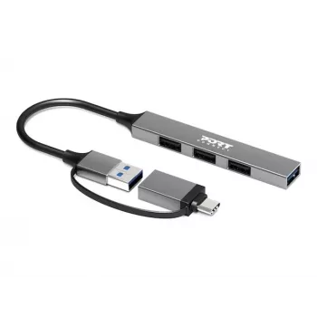 PORT CONNECT | HUB USB-C/USB-A 4 ports USB-A 3.0 5Gbps | 900160
