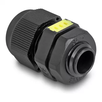 Cable gland M12 DELOCK with ventilation IP68, plastic, black, 2 pieces