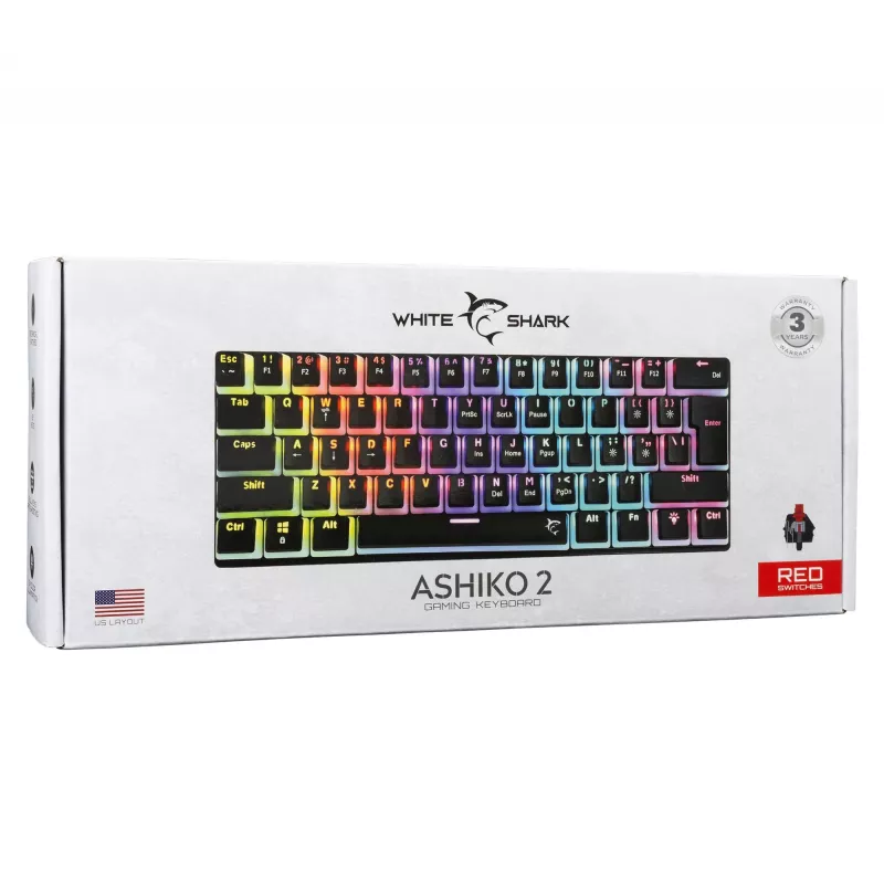 Gaming keyboard White Shark GK-2202 Ashiko 2 Black/Red US layout