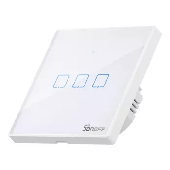 Wall-mounted smart light switch Sonoff T2 EU TX 3-channel Wi‑Fi + RF 433 control