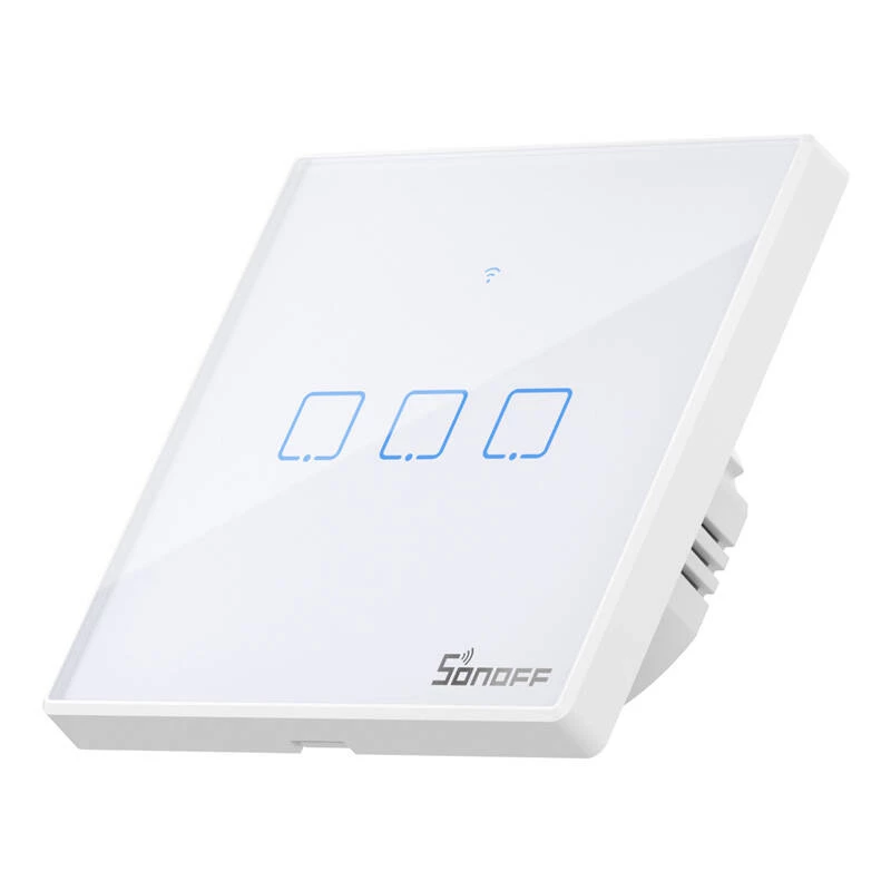 Wall-mounted smart light switch Sonoff T2 EU TX 3-channel Wi‑Fi + RF 433 control