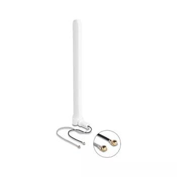 DELOCK WiFi 6 Twin Antenna with 2 x I-PEX MHF I plugs — Omni‑directional network antenna