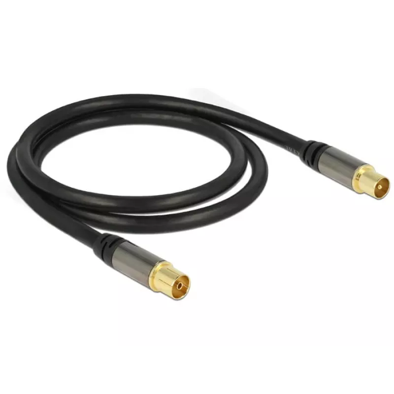 Coaxial Cable RG-6/U DeLOCK 88922 1 m IEC Black