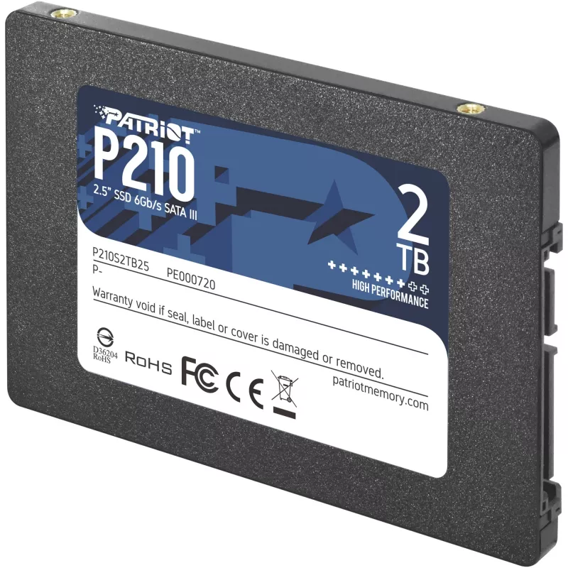 2.5 inch SATA III SSD PATRIOT P210 2 TB — 500 MB/s read, 400 MB/s write, 7 mm