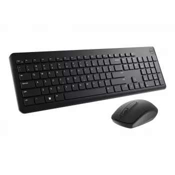 DELL Keyboard and Mouse - KM3322W - Ukrainian (QWERTY), Full-size (100%), Wireless, RF Wireless, QWERTY, Black, Mouse included