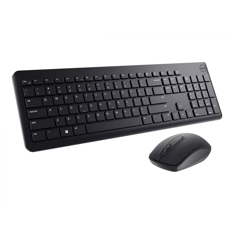DELL Keyboard and Mouse - KM3322W - Ukrainian (QWERTY), Full-size (100%), Wireless, RF Wireless, QWERTY, Black, Mouse included
