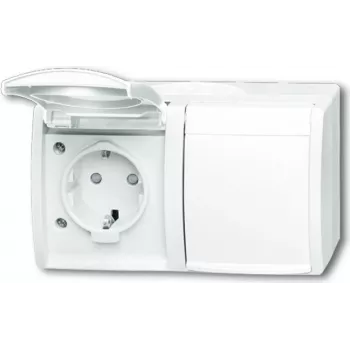 BUSCH JAEGER 2084-0-0723 - CEE 7/3 - 2P+E - White - IP44 - 250 V - 16 A