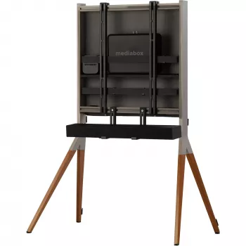 One for All Falcon Universal WM 7481 - Stand - for LCD TV / Soundbar - Walnut, gunmetal-Grey - Screen Size: 81.3-177.8 cm (32-70)