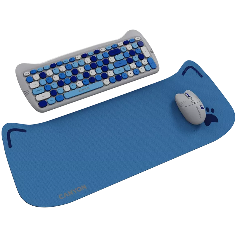 Wireless Keyboard and Mouse Set CANYON HSET-W6 Kitty Edition AAA AA Blue