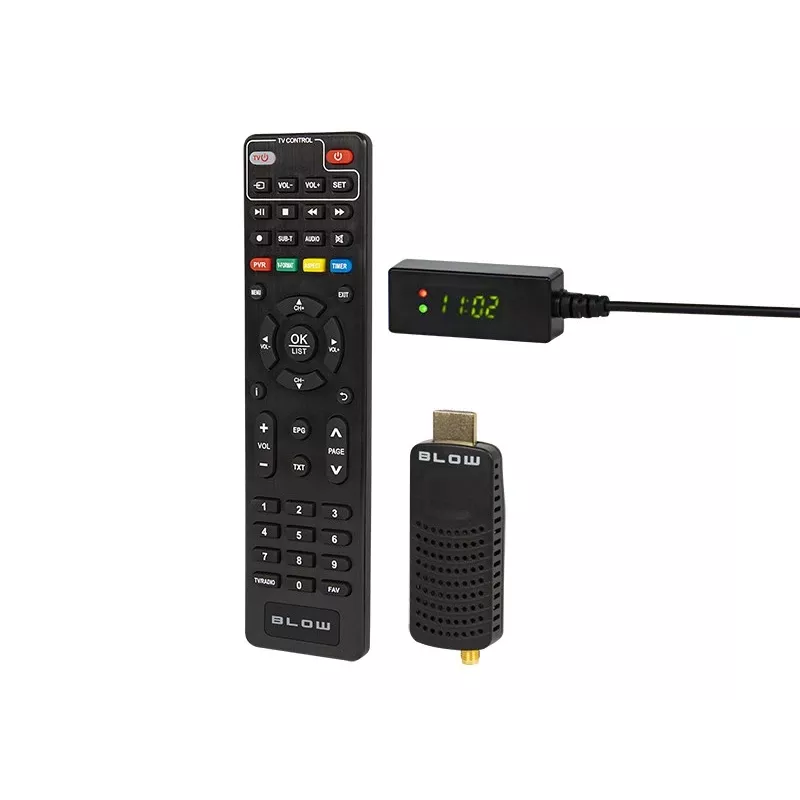 DVB-T2 tuner BLOW 7000FHD MINI H.265 — compact terrestrial TV receiver, HDMI, USB, S/PDIF, audio L/R, Teletext