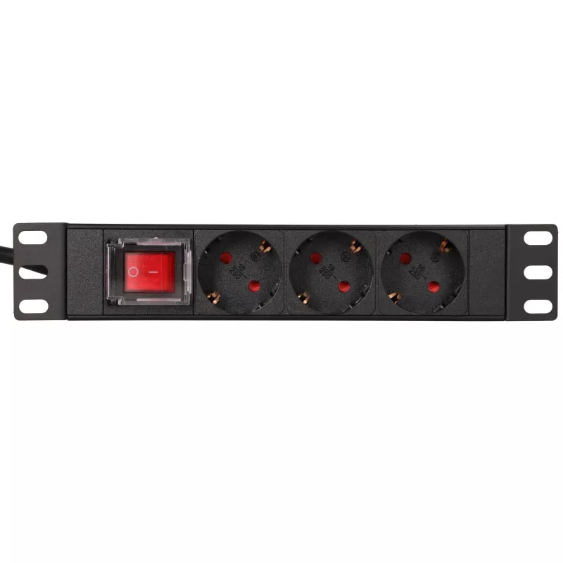 Extralink 10 1U 3 Socket EU Type Power PDU With Switch PDU 3-EU