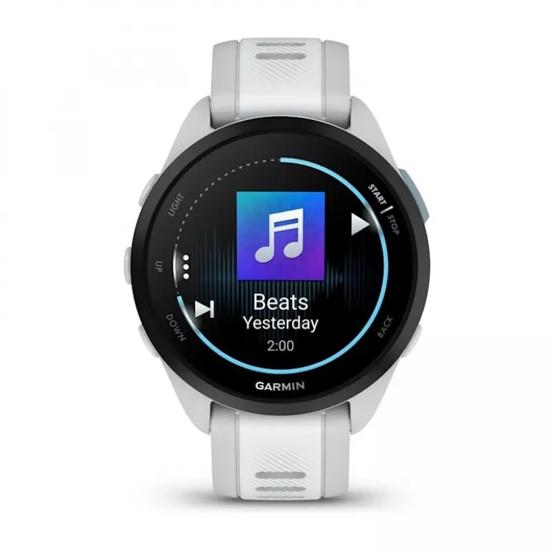 Smartwatch GARMIN Forerunner 165 Music — GPS, 1.2 inch AMOLED, 43 mm case, 11-day battery, 5 ATM, 4 GB, Grey