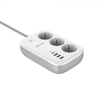 Power strip Tellur TLL331521 Smart WiFi power strip with 3 outlets, PD 30W, QC 18W