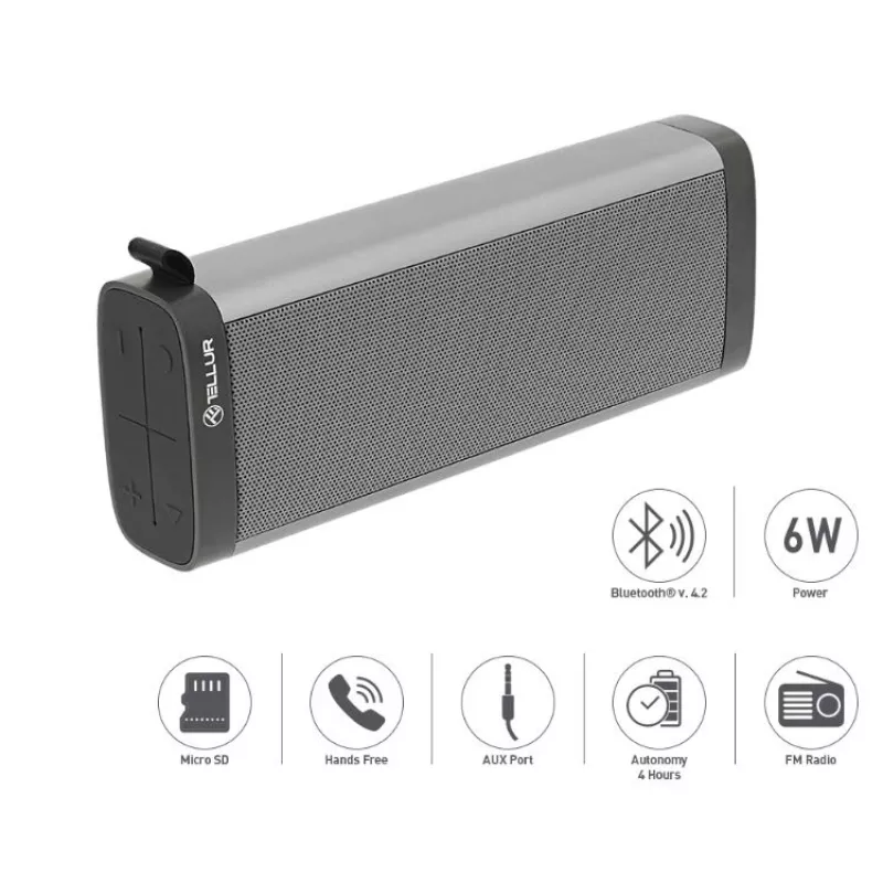 Portable Speaker Tellur Bluetooth Speaker Selene Gray