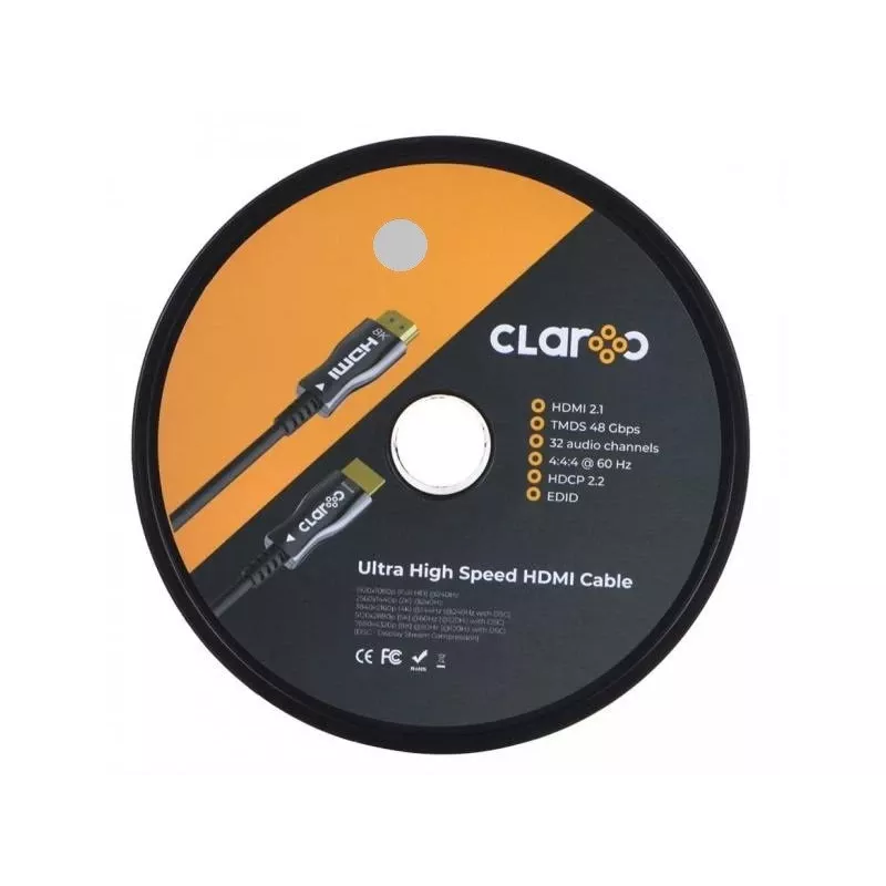 Claroc Cable HDMI 2.1 Aoc, M/M, 4K@120HZ, 8K@60HZ, 20M, FEN-HDMI-21-20M