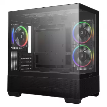 PC Midi Tower DeepCool CG380 3F — Black, 235×437×451 mm, supports 2x120 mm side + 1x120 mm rear fans, bottom PSU, 2.5 inch/3.5 inch HDD