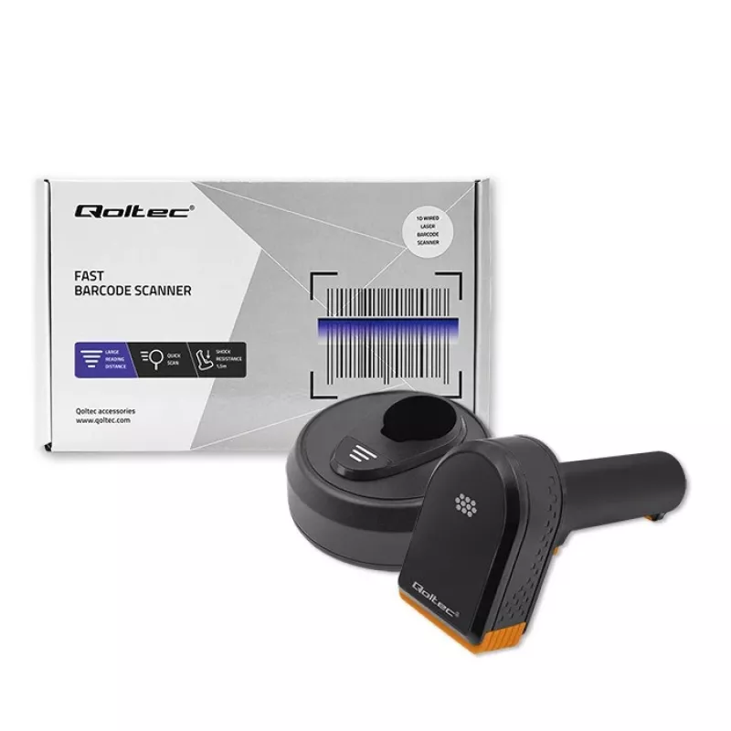 Wireless barcode reader QOLTEC 50878 1D/2D with docking station