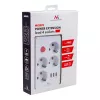 Power strip MACLEAN MCE392 W — 4 F sockets, 3×USB A, 110–240V, 2.1A max, 2500W, 1.5 m cable, white