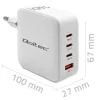 Charger QOLTEC 51828 140W GaN 3×USB‑C PD + 1×USB‑A QC 3.0 – multiport fast charger