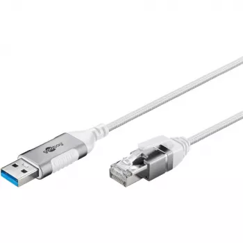 Goobay Ethernet-Cable USB-A 3.0 to RJ45 Slim 10 m - connects router, modem or (74383)