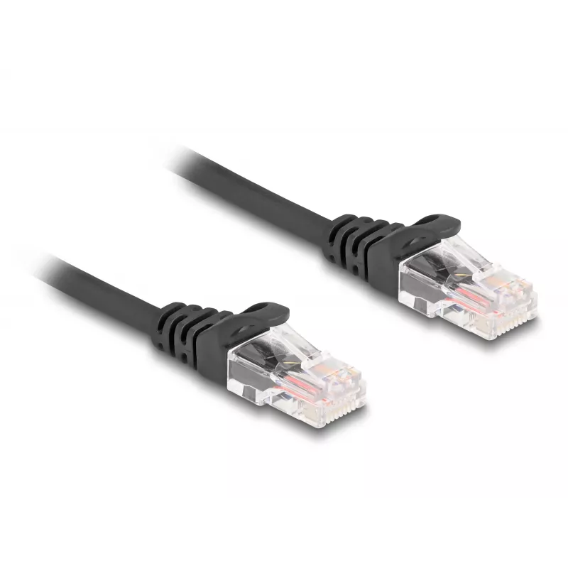 Network Cable DeLOCK RJ45 Coiled Cable male to male Cat.5e 2 m black