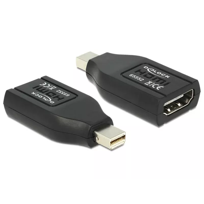 DeLOCK - Video- / Audio-Adapter - HDMI - HDMI, 19-pin (W) - Mini DisplayPort (M) - (DisplayPort 1,1) - Black (65552)