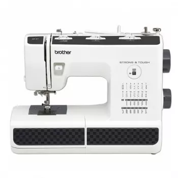 Sewing machine Brother HF-27 — 27 built-in stitches, stitch width 6.5 mm, stitch length 4 mm, free arm, automatic needle threader