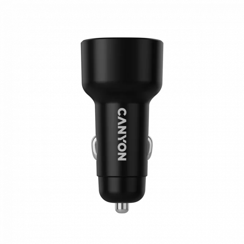 Car charger CANYON OnDrive 60 PD 60W 2xUSB-C — 60W power, 2 USB-C ports, black