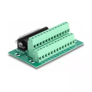 DeLOCK D-Sub 25 pin male to Terminal Block for DIN rail 51mm x 86mm x 30mm