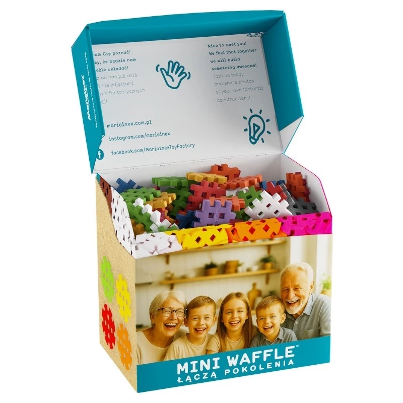 Toy building blocks Marioinex Mini Waffle Building Blocks Senior Set — 200 pieces, multicolour, recommended age 6+
