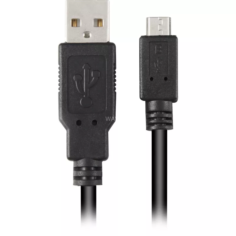 USB 2.0 Cable, USB-A Plug > Micro-USB Plug (black, 3,0 Meter)