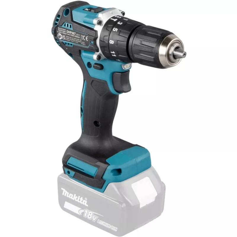 Makita DHP487Z drill 1700 RPM Keyless 1.4 kg Black, Blue