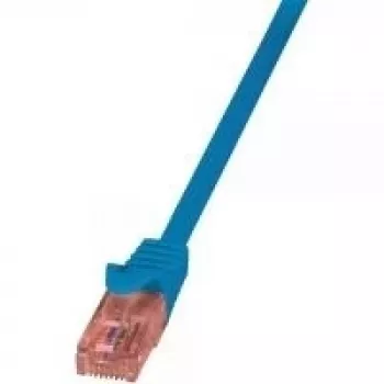 Logilink RJ45 Network Connection Cable CAT 6 U/UTP [1x RJ45-Plug - 1x RJ45-Plug] 2 m Blue Flame-Retardant, m (CQ2056U)