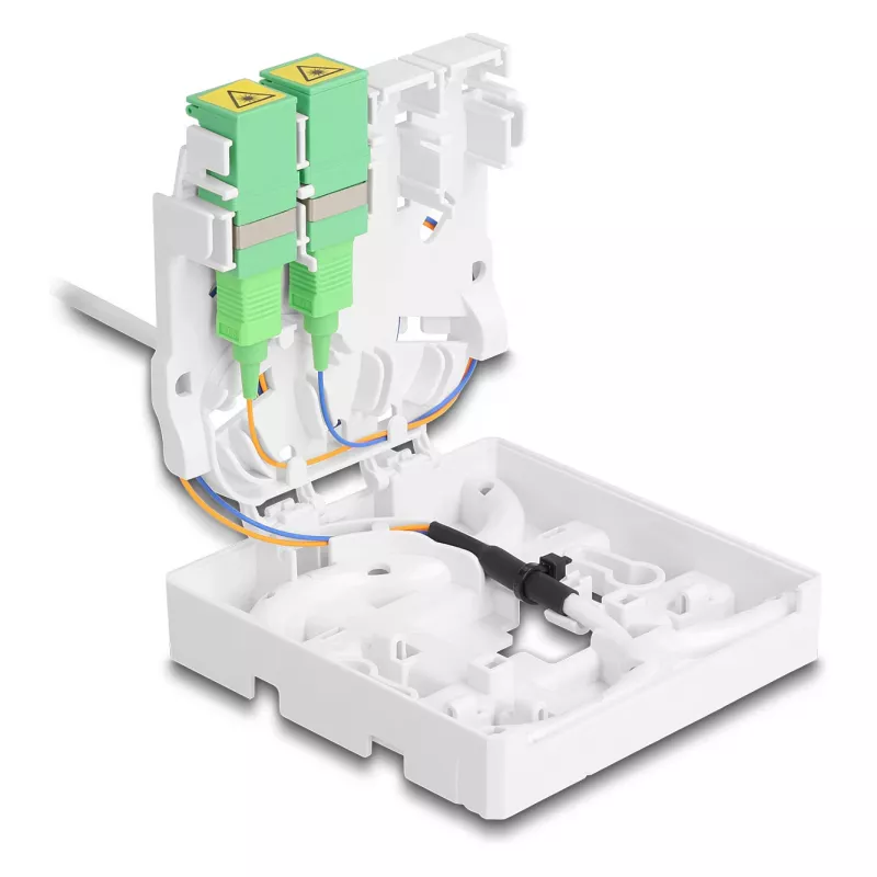 Optical Fiber Connection Box DELOCK 2 x SC/APC Simplex with 30 m G.657.A1 drop cable set