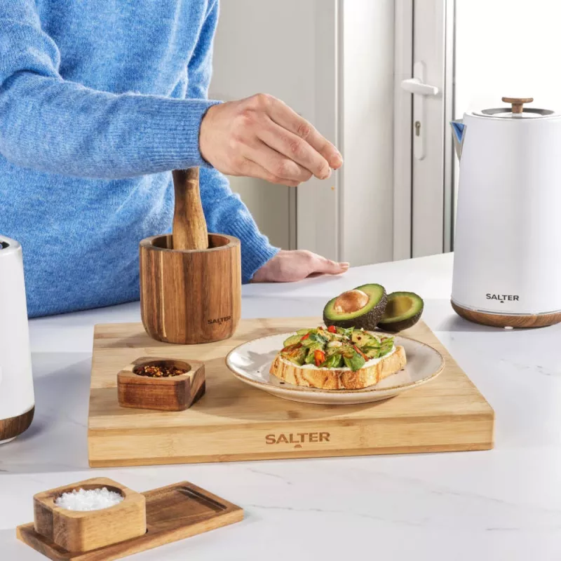 Salt and pepper mill set Salter Toronto BW127821EU7 — manual ceramic grinders, compact pinch-pot design