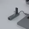 SAVIO USB-A hub with RJ-45 Gigabit Ethernet AK-57 — 3× USB-A + RJ-45, USB 3.2 Gen 1 Micro‑B host, 5 Gbit/s, 4 ports, grey