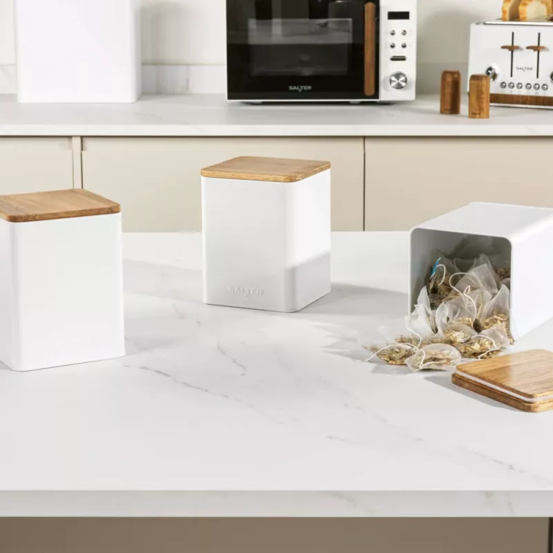 Food storage canister set Salter BW12898WEU7 white, 3-piece, multi-size airtight containers
