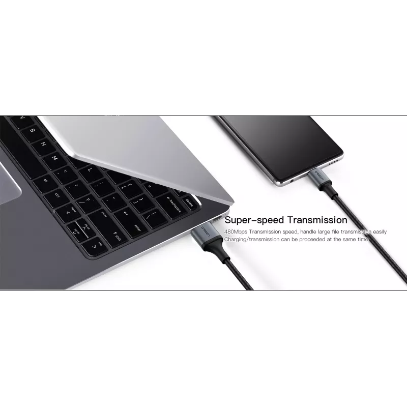 USB Type-C 2-in-1 cable Orsen S8, 5A, 1.5 m (fast charging/data)