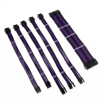 Kolink Core Adept Braided Cable Extension Kit - Jet Black/Titan Purple