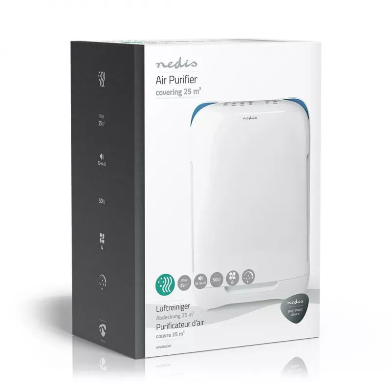 Nedis AIPU200CWT air purifier 25 m² 54 dB 50 W White