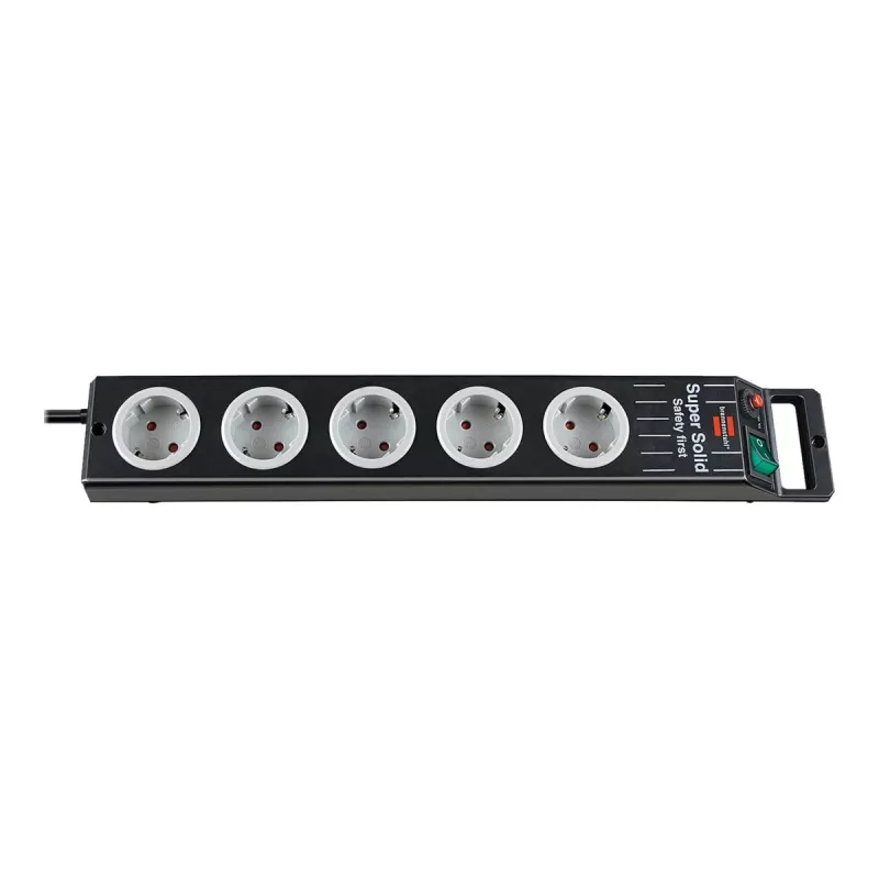 Power Extension Brennenstuhl 1153380115 2.5m 5 AC Outlets Black Grey