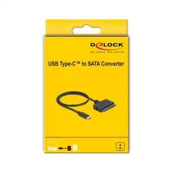 DeLOCK 63803 cable gender changer USB C 22-pin SATA Black 0.5m