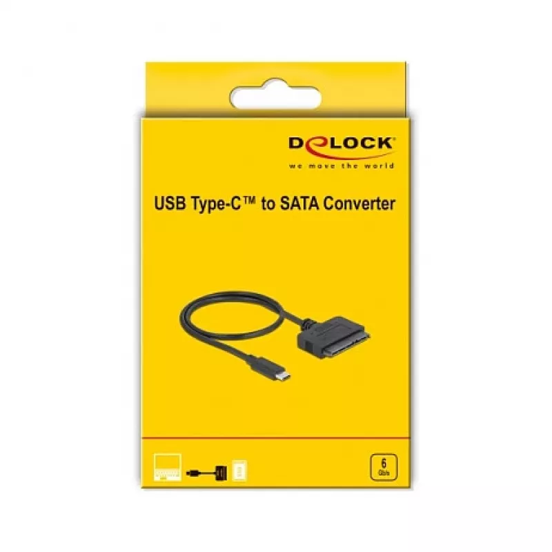 DeLOCK 63803 cable gender changer USB C 22-pin SATA Black 0.5m