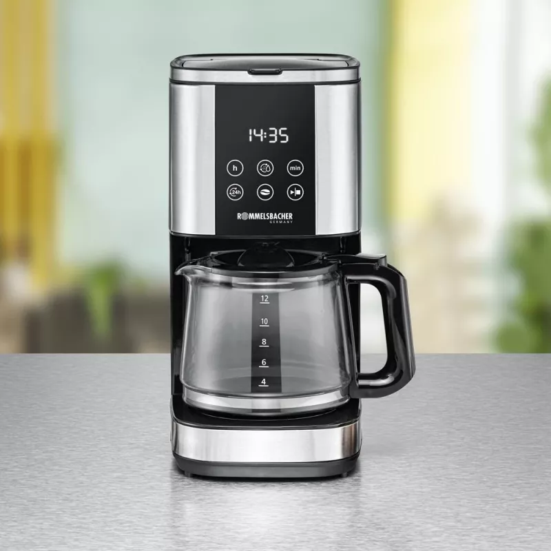 Drip coffee maker Rommelsbacher FKM1000, 1.5 L water tank, 12 cups, stainless steel/black